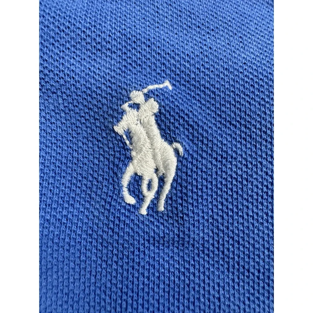 Polo Ralph Lauren Mens L Blue Yacht Club Flag Patch Applique Polo Shirt Y2K
